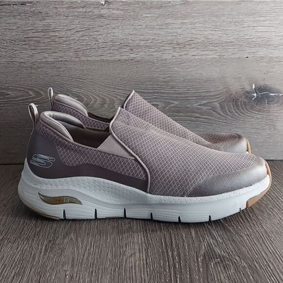 Skechers Men's Arch Fit Banline Sneaker, Taupe, 13 - Picture 1 of 10